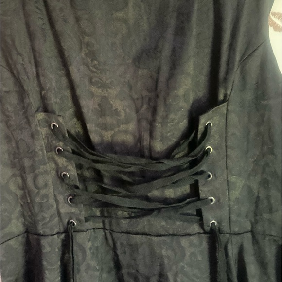 Black Damask Fit & Flare Dress - Picture 3 of 8